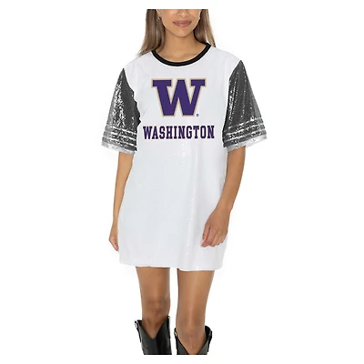 Women's Gameday Couture  White Washington Huskies Full Sequin Jersey Dress
