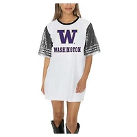 Women's Gameday Couture  White Washington Huskies Full Sequin Jersey Dress