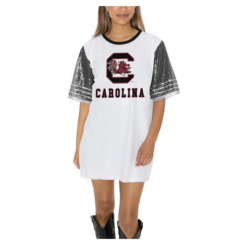 Women's Gameday Couture White South Carolina Gamecocks Full Sequin Jersey Dress