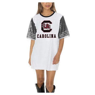 Women's Gameday Couture White South Carolina Gamecocks Full Sequin Jersey Dress