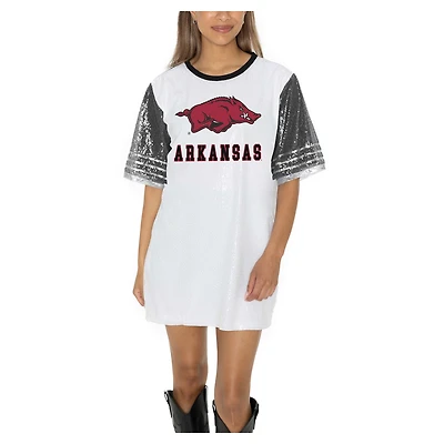 Women's Gameday Couture  White Arkansas Razorbacks Full Sequin Jersey Dress