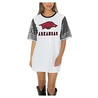 Women's Gameday Couture  White Arkansas Razorbacks Full Sequin Jersey Dress