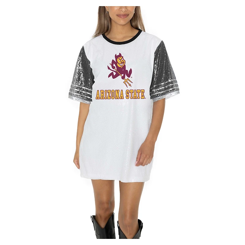Women's Gameday Couture  White Arizona State Sun Devils Full Sequin Jersey Dress