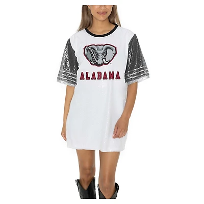 Women's Gameday Couture  White Alabama Crimson Tide Full Sequin Jersey Dress
