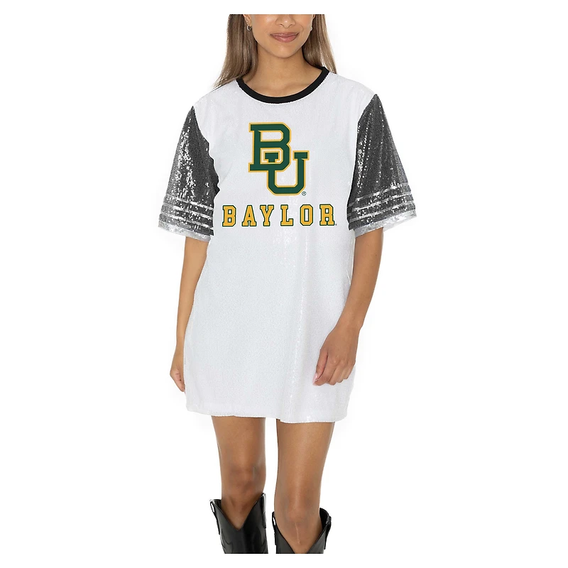 Women's Gameday Couture White Baylor Bears Full Sequin Jersey Dress