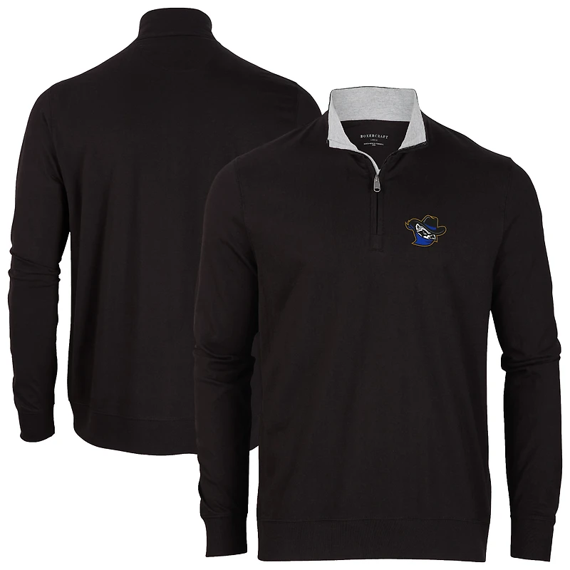 Men's Black Quad City River Bandits Alumni Quarter-Zip Pullover Top