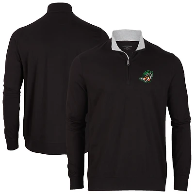 Men's Black Down East Wood Ducks Alumni Quarter-Zip Pullover Top