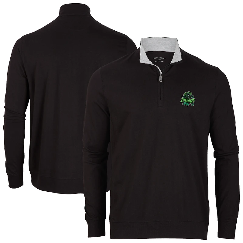 Men's Black Eugene Emeralds Alumni Quarter-Zip Pullover Top