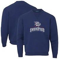 Men's Navy Lehigh Valley IronPigs Essential Fleece Crewneck Pullover Sweatshirt