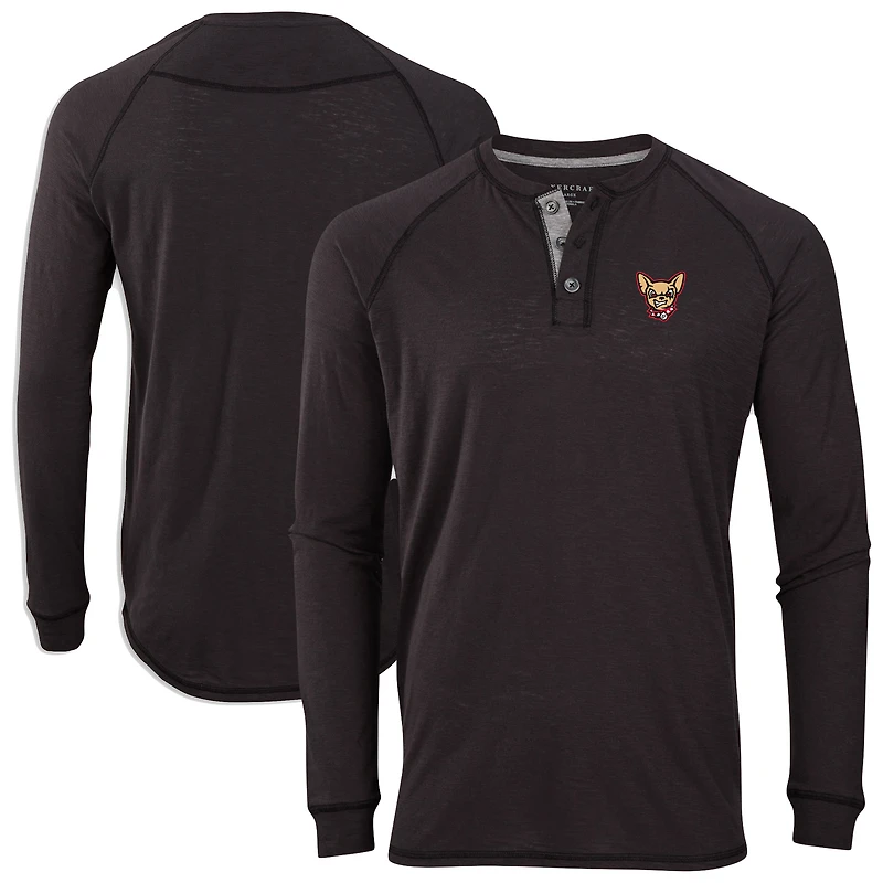 Men's Black El Paso Chihuahuas Henley Long Sleeve T-Shirt