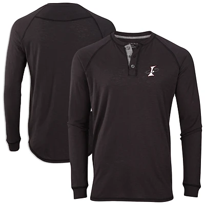 Men's Black Albuquerque Isotopes Henley Long Sleeve T-Shirt