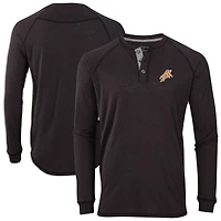 Men's Black Durham Bulls Henley Long Sleeve T-Shirt