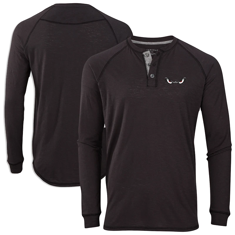 Men's Black Lake Elsinore Storm Henley Long Sleeve T-Shirt