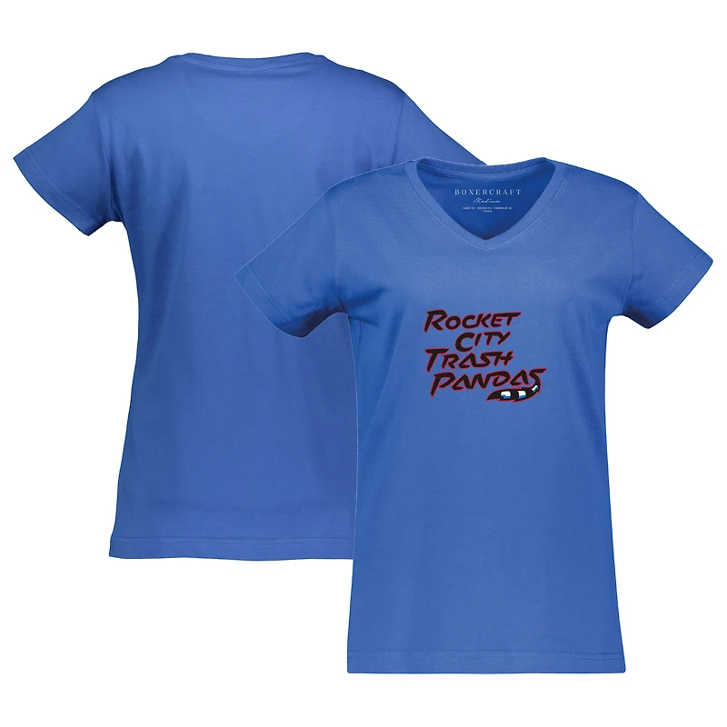 Women's  Royal Rocket City Trash Pandas Essential V-Neck T-Shirt