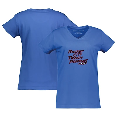 Women's Royal Rocket City Trash Pandas Essential V-Neck T-Shirt