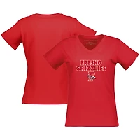 Women's  Red Fresno Grizzlies Essential V-Neck T-Shirt