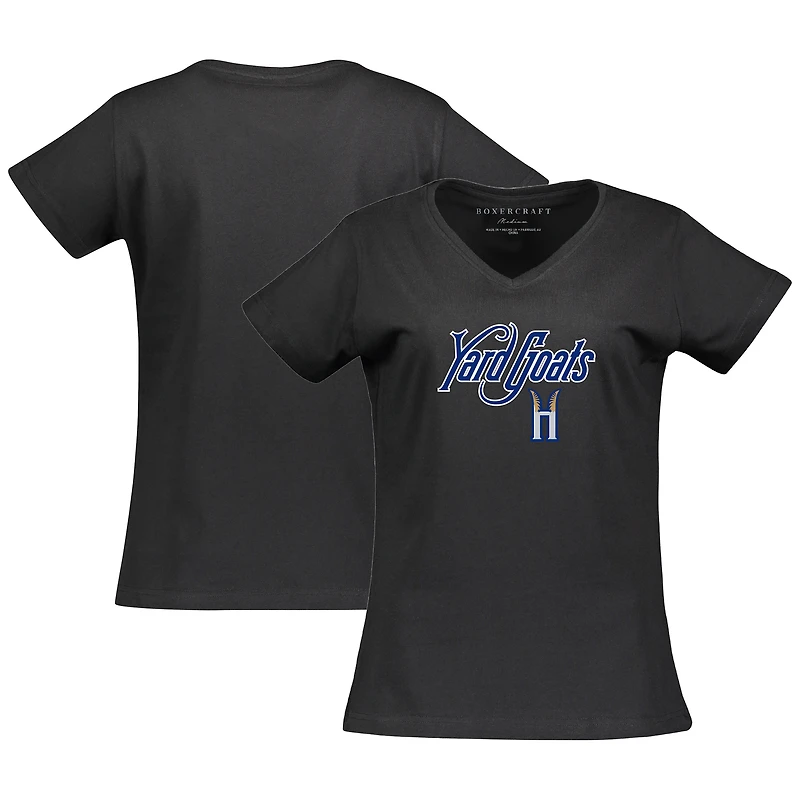 Women's Black Hartford Yard Goats Essential V-Neck T-Shirt