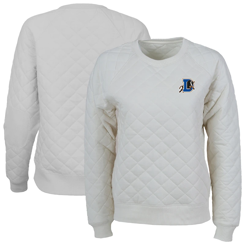 Women's Natural Durham Bulls Quilted Raglan Pullover Sweatshirt