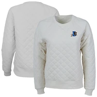 Women's Natural Durham Bulls Quilted Raglan Pullover Sweatshirt