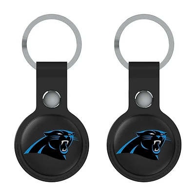 Keyscaper Black Carolina Panthers  Two-Pack AirTag Holders