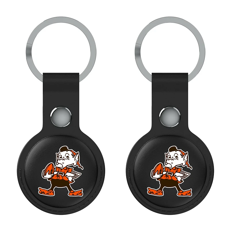 Keyscaper Black Cleveland Browns Two-Pack AirTag Holders
