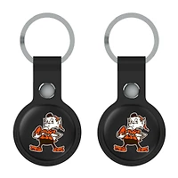 Keyscaper Black Cleveland Browns Two-Pack AirTag Holders