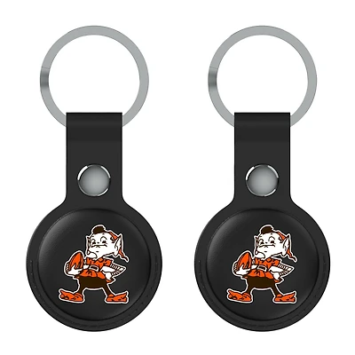 Keyscaper Black Cleveland Browns Two-Pack AirTag Holders