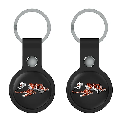 Keyscaper Black Cincinnati Bengals Two-Pack AirTag Holders