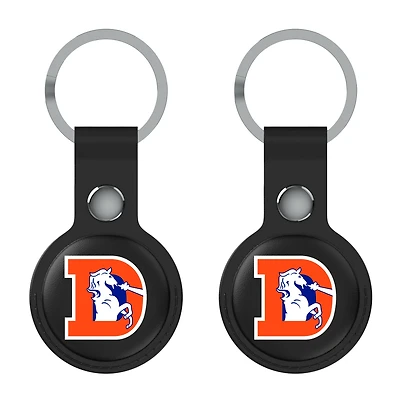 Keyscaper Black Denver Broncos Two-Pack AirTag Holders