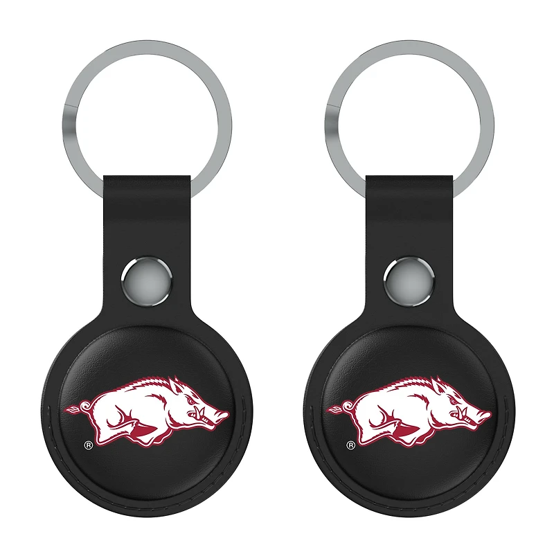 Keyscaper Black Arkansas Razorbacks  Two-Pack AirTag Holders