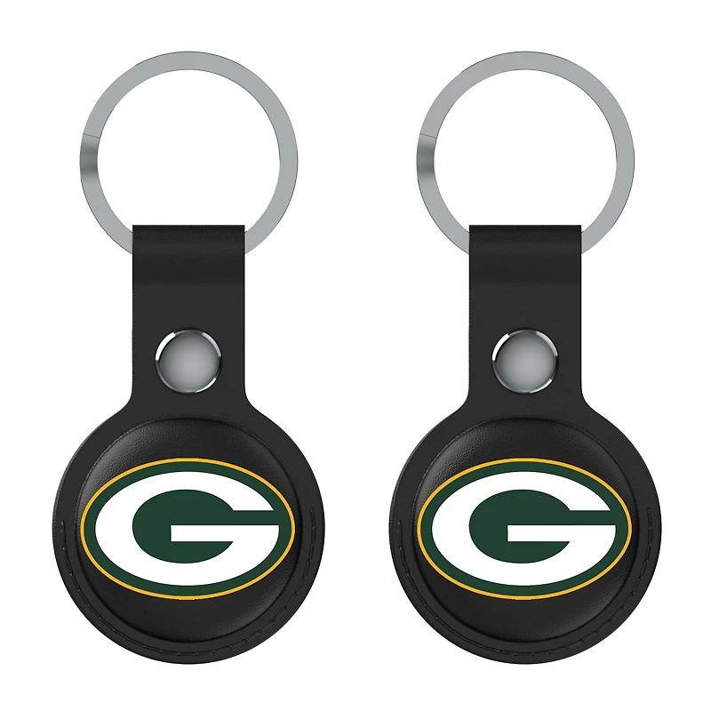 Keyscaper Black Green Bay Packers Two-Pack AirTag Holders