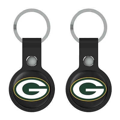 Keyscaper Black Green Bay Packers Two-Pack AirTag Holders