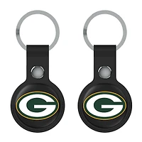 Keyscaper Black Green Bay Packers Two-Pack AirTag Holders