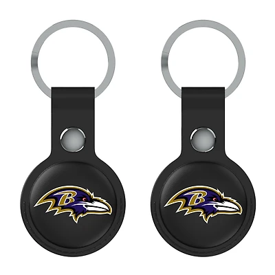 Keyscaper Black Baltimore Ravens  Two-Pack AirTag Holders
