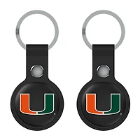 Keyscaper Black Miami Hurricanes  Two-Pack AirTag Holders