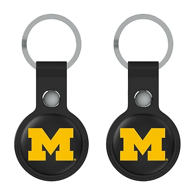 Keyscaper Black Michigan Wolverines Two-Pack AirTag Holders