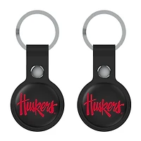 Keyscaper Black Nebraska Huskers Two-Pack AirTag Holders