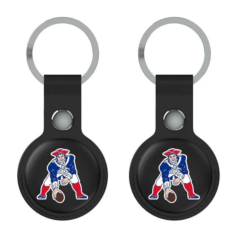 Keyscaper Black New England Patriots Two-Pack AirTag Holders