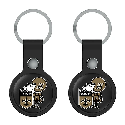 Keyscaper Black New Orleans Saints Two-Pack AirTag Holders