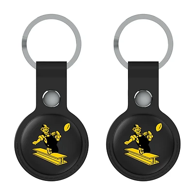 Keyscaper Black Pittsburgh Steelers Two-Pack AirTag Holders