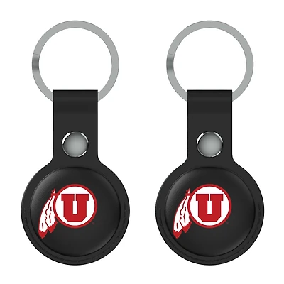 Keyscaper Black Utah Utes  Two-Pack AirTag Holders