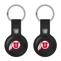 Keyscaper Black Utah Utes  Two-Pack AirTag Holders