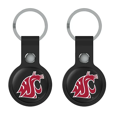 Keyscaper Black Washington State Cougars Two-Pack AirTag Holders