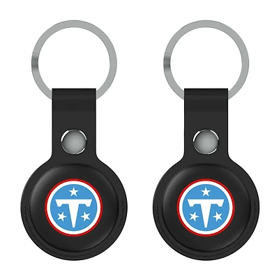 Keyscaper Tennessee Titans Black Leatherette AirTag Holder 2-Pack