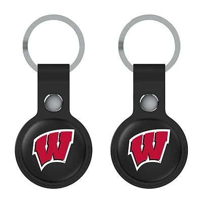 Keyscaper Black Wisconsin Badgers Two-Pack AirTag Holders