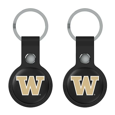 Keyscaper Black Washington Huskies Two-Pack AirTag Holders