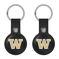 Keyscaper Black Washington Huskies Two-Pack AirTag Holders