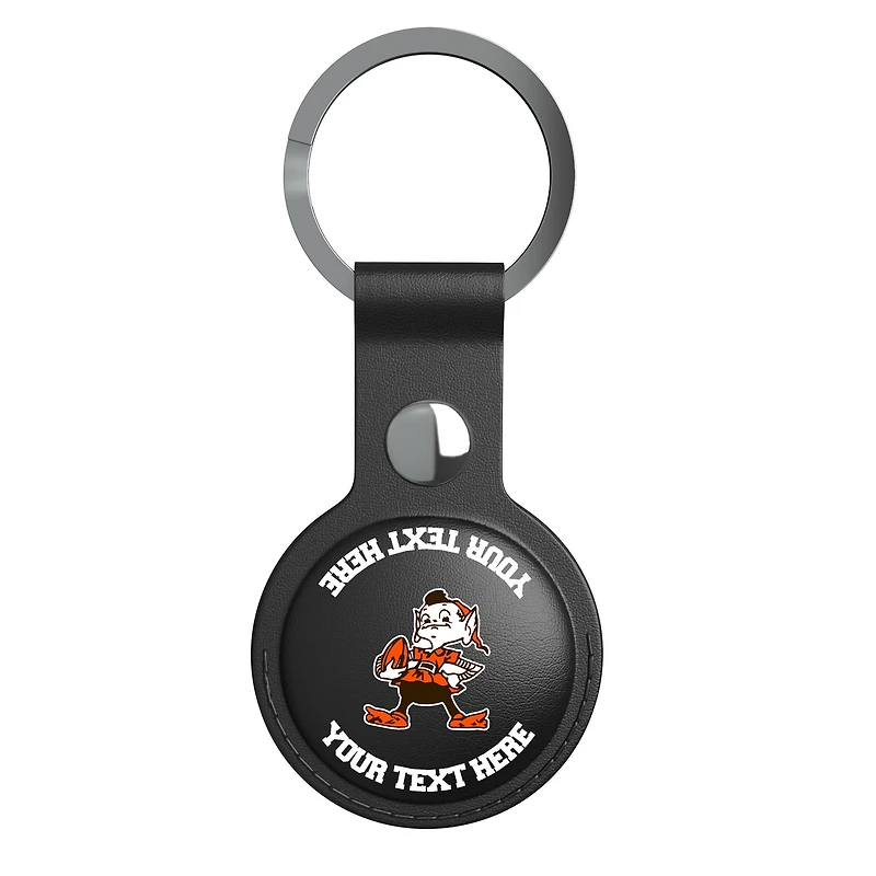 Keyscaper Black Cleveland Browns Personalized AirTag Holder