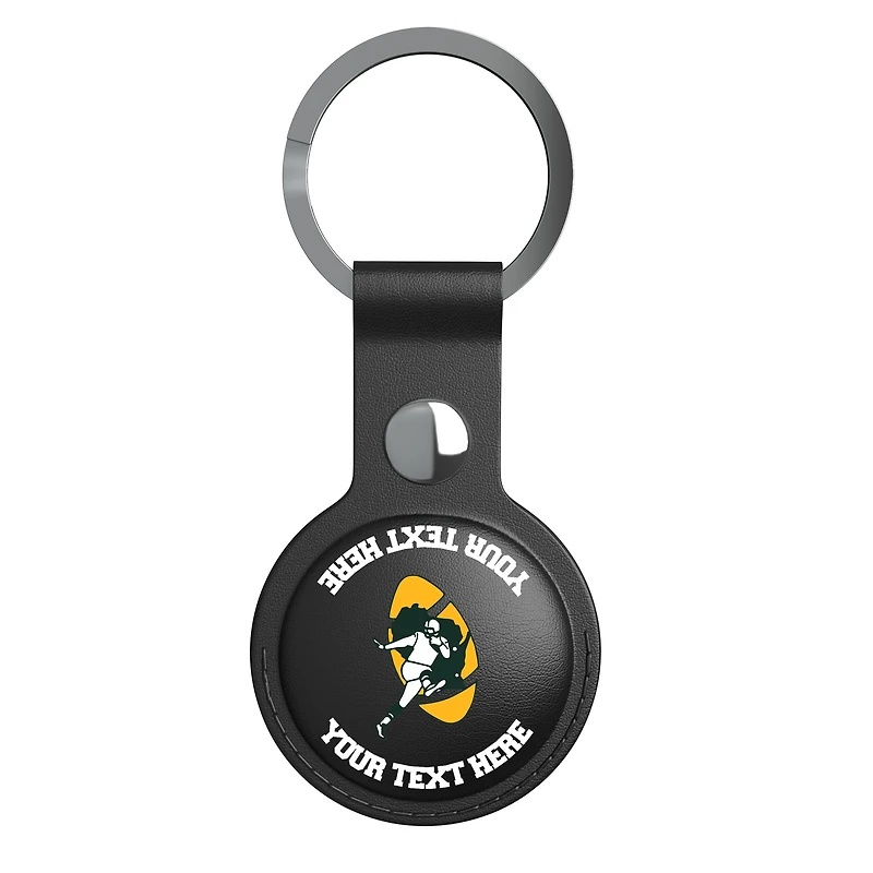 Keyscaper Black Green Bay Packers Personalized AirTag Holder
