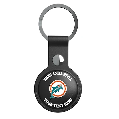 Keyscaper Black Miami Dolphins Personalized AirTag Holder